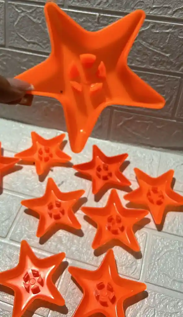 Soporte Vela Estrella Naranja