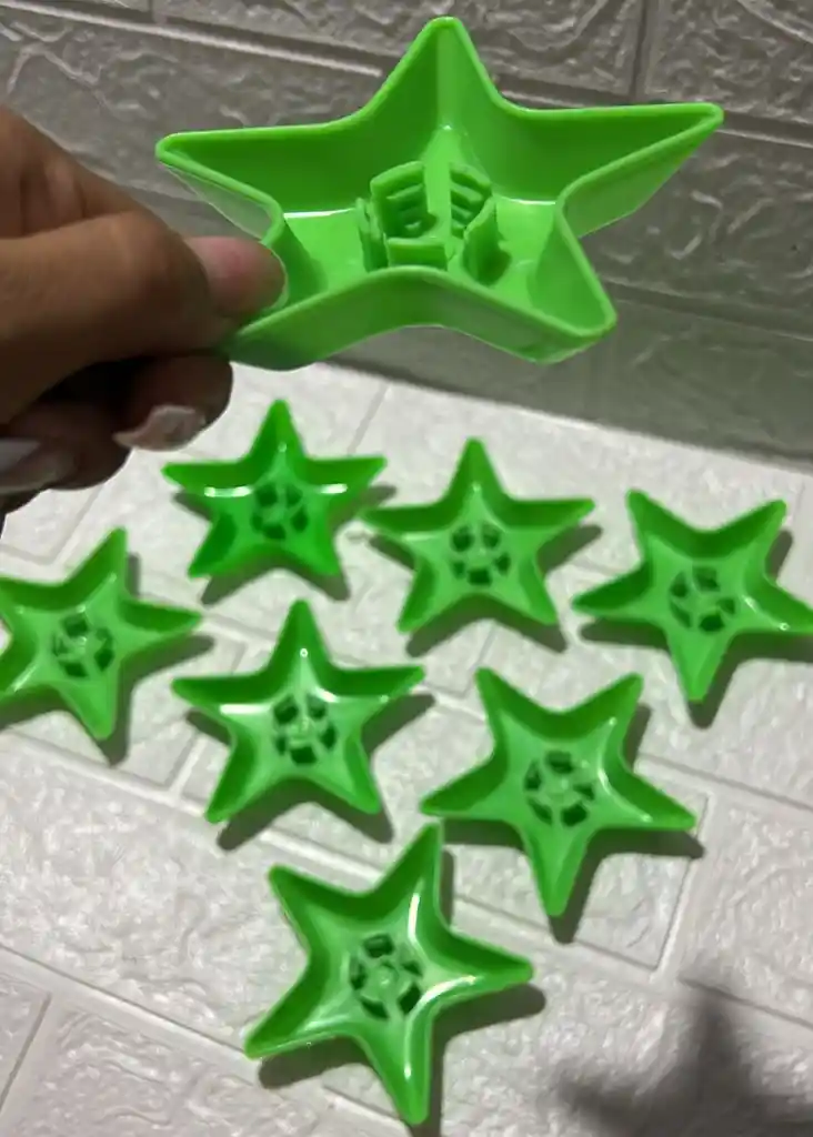 Soporte Vela Estrella Verde Neon