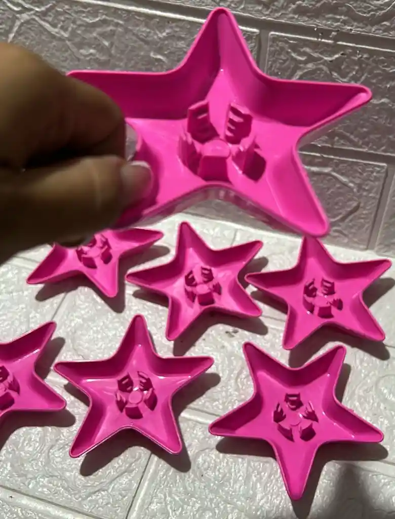 Soporte Vela Estrella Rosado