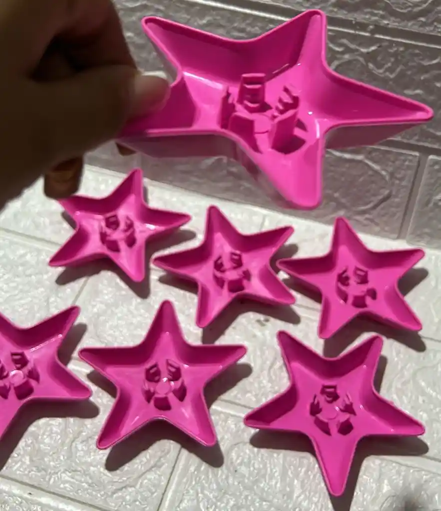 Soporte Vela Estrella Rosado