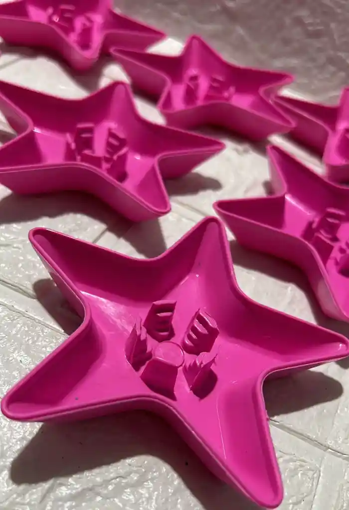 Soporte Vela Estrella Rosado