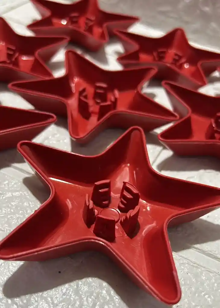 Soporte Vela Estrella Rojo