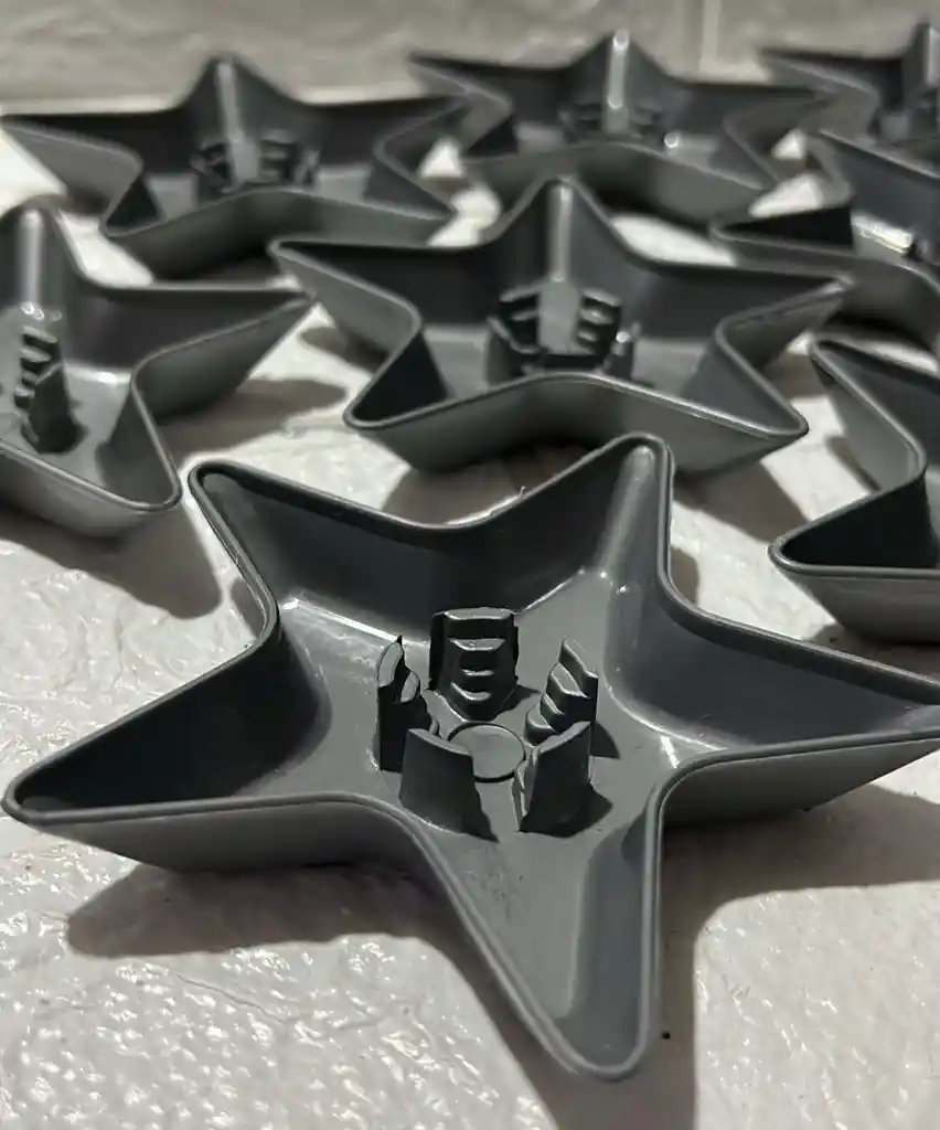 Soporte Vela Estrella Gris