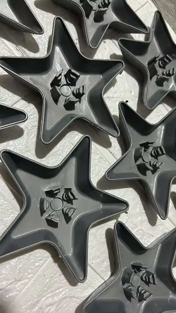 Soporte Vela Estrella Gris