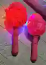 Maracas De Navidad Papa Noel Con Luz Rosadas X2 Unidades