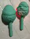 Maracas De Navidad Papa Noel Con Luz Aguamarina X2 Unidades