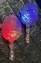 Maracas De Navidad Papa Noel Con Luz Transparente X2 Unidades