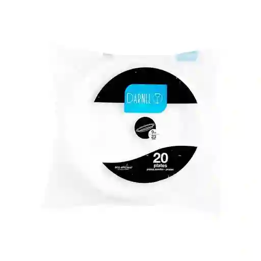 Plato Darnel O Kangupor Espumado 23 Cm Blanco X 20 Und