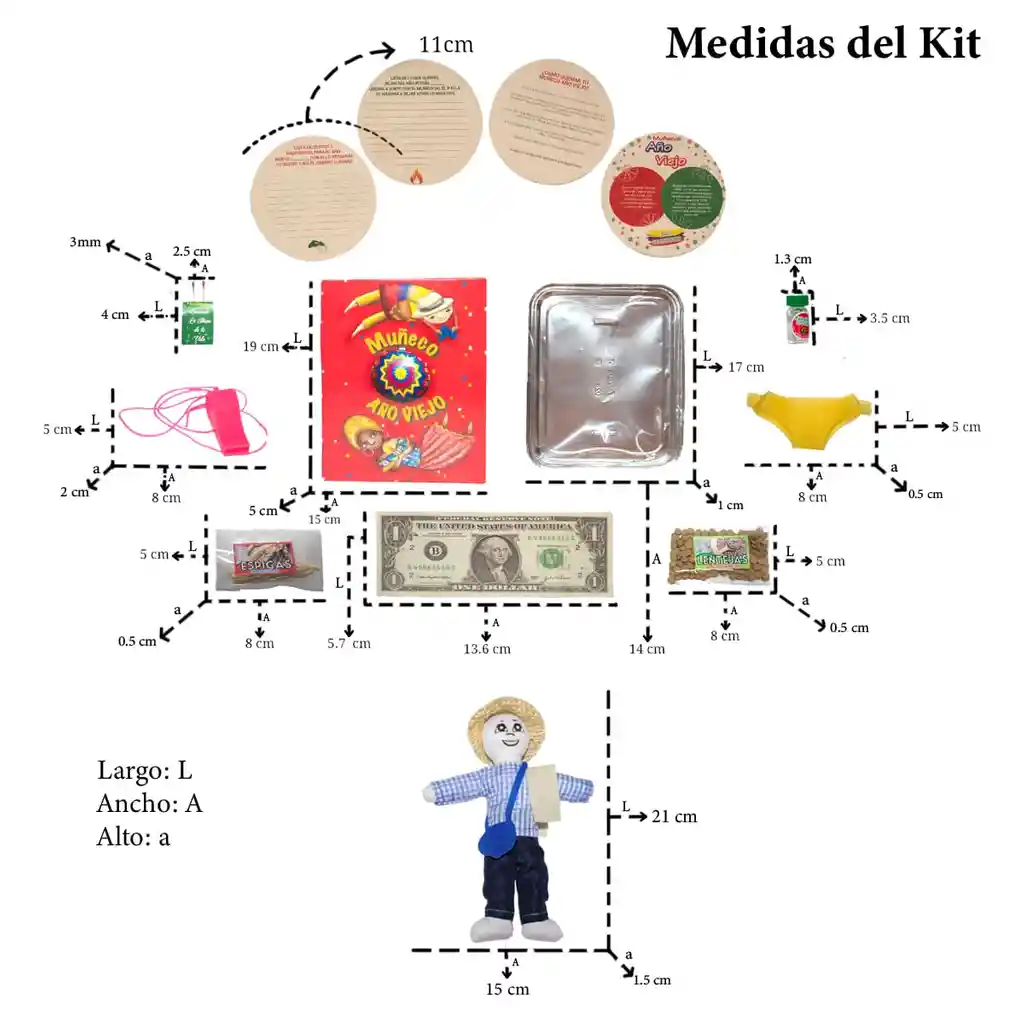 Kit 1 - Caja Roja Agüeros Paisa - Muñeco Año Viejo