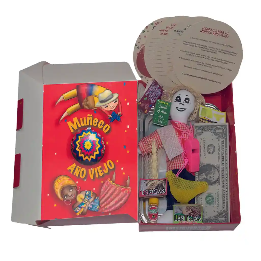 Kit 1 - Caja Roja Agüeros Paisa - Muñeco Año Viejo