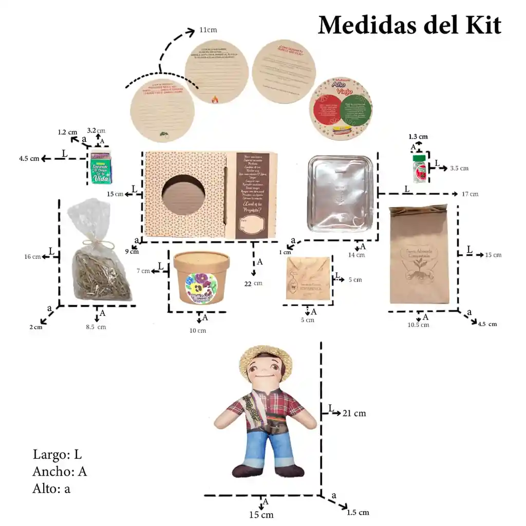 Kit 2 - Kit Siembra Sublimado - Muñeco Año Viejo