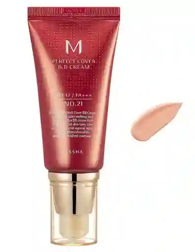 Bb Cream Missha - M Perfect Cover Spf 42 Pa+++ Tono #21 - Light Beige - 50ml