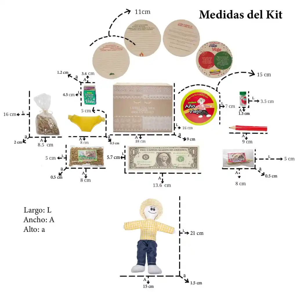 Kit 8 - Tarro Tradicional - Muñeco Año Viejo