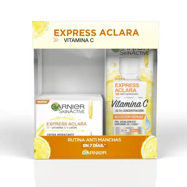 Kit Garnier Serum Vitamina C Express Aclara 30ml + Crema Dia Express Aclara 50ml