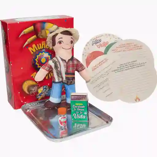 Kit 10 - Caja Roja Sublimado - Muñeco Año Viejo