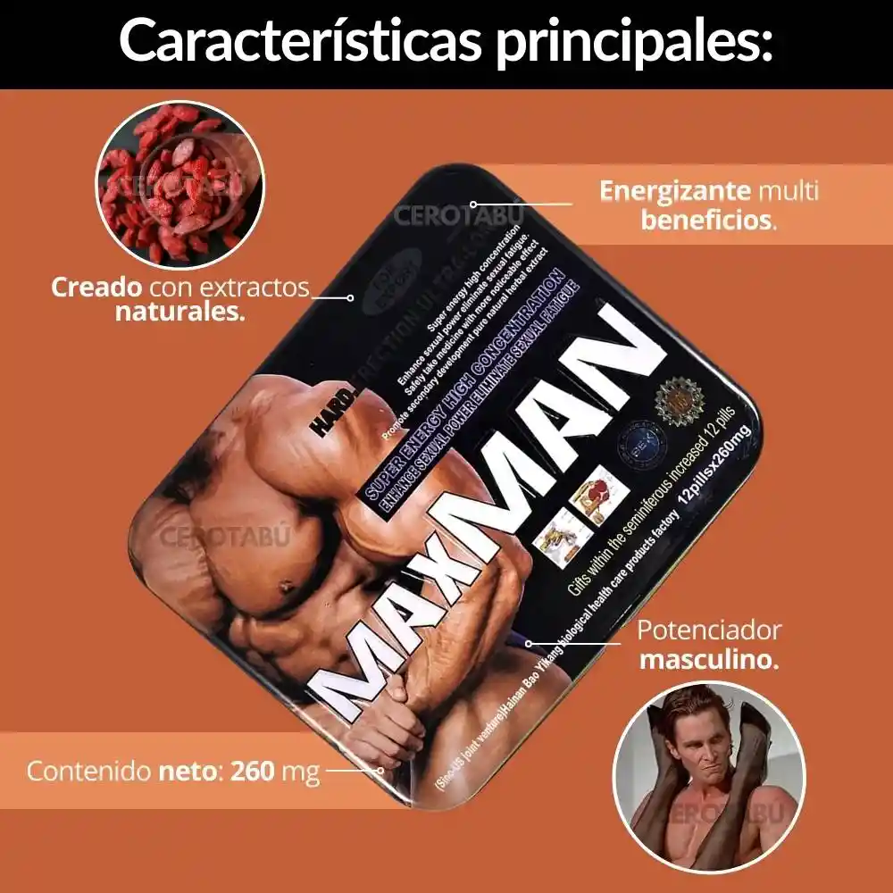 X12 Potenciador Masculino Max Man Natural