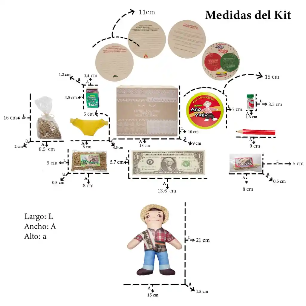 Kit 18 - Kit Tarro Sublimado - Muñeco Año Viejo