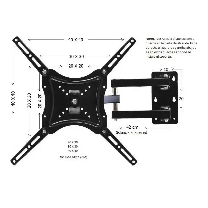 Soporte Para Tv Lg Samsung Kalley Hisense Tcl Challenger De 32 42 49 50 55"