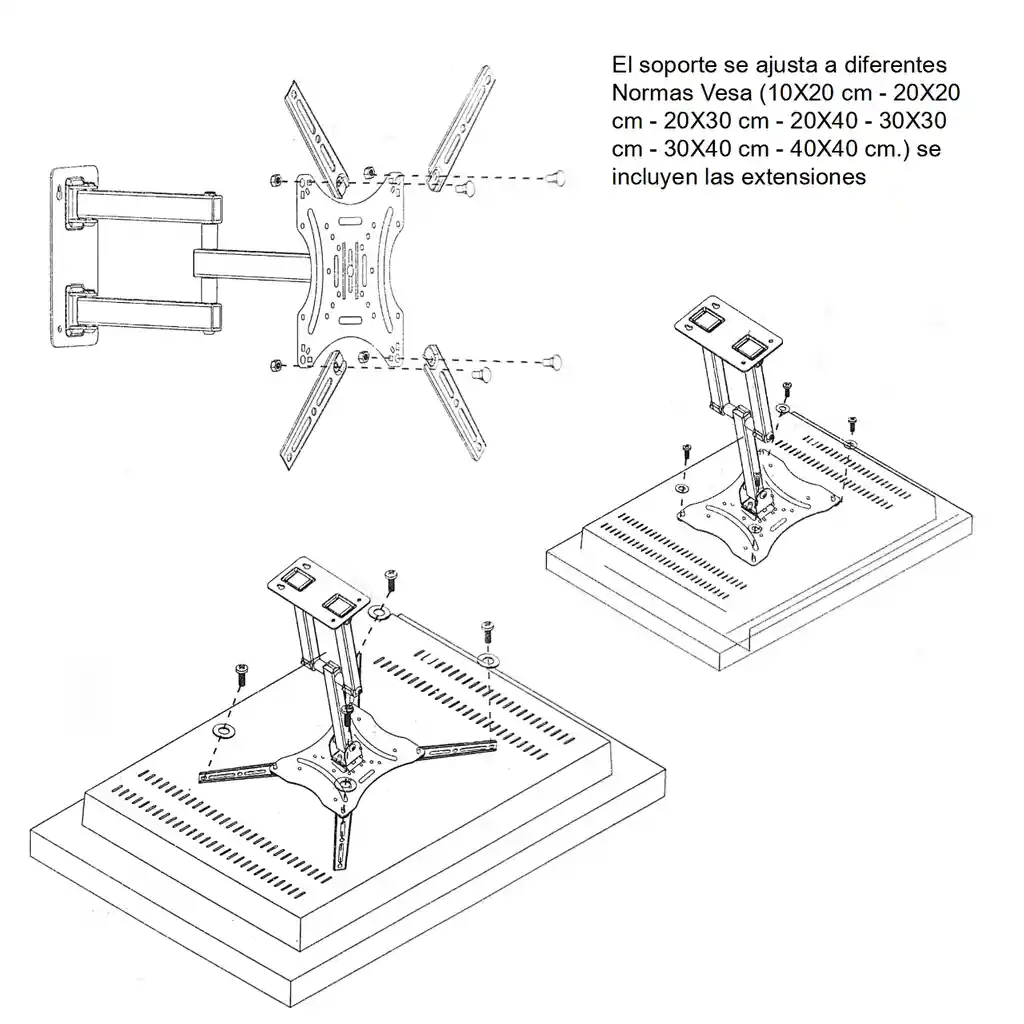 Soporte Para Tv Lg Samsung Kalley Hisense Tcl Challenger De 32 42 49 50 55"