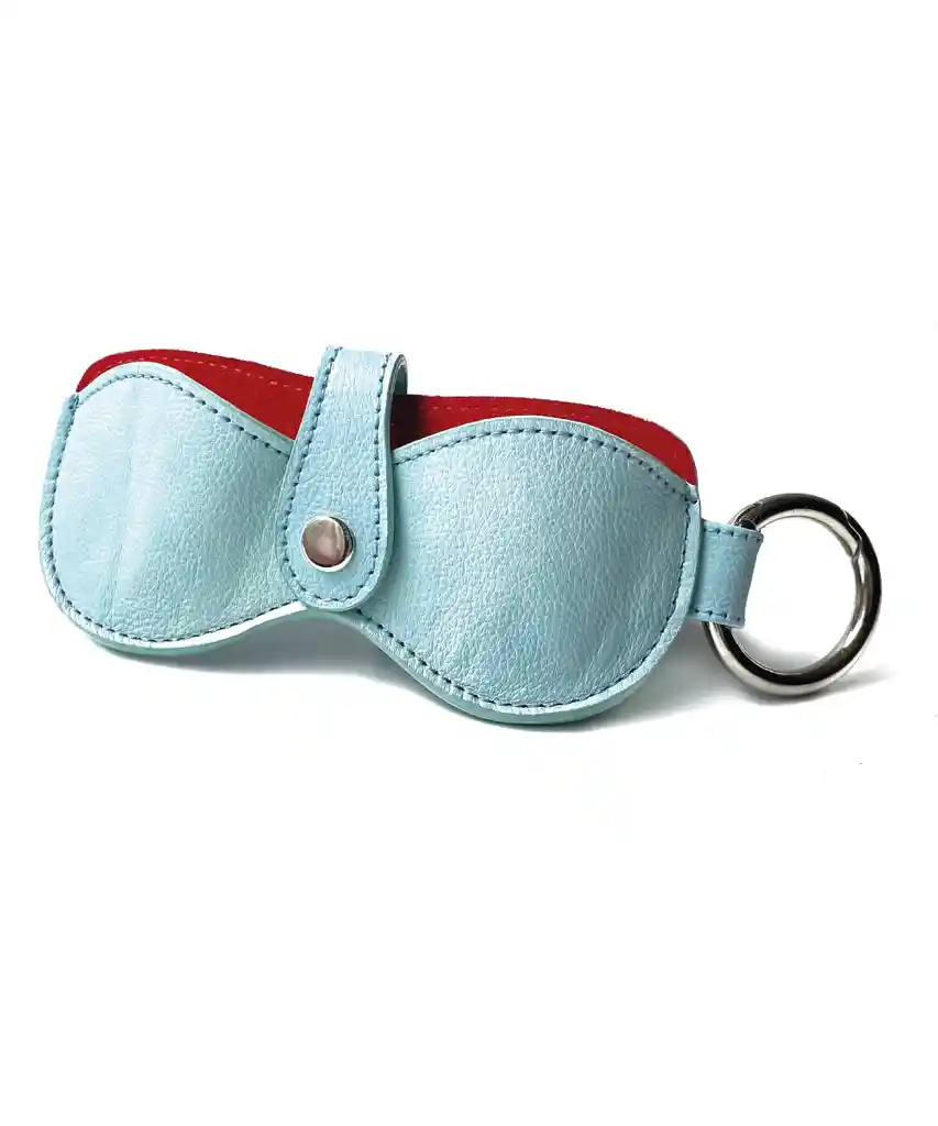 Estuche Para Gafas Azul Portagafas En Cuero