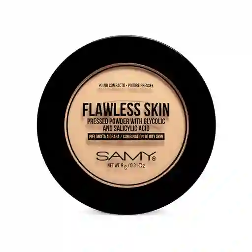 Polvo Compacto Samy Flawless Skin Piel Mixta A Grasa Tono 2- Beige