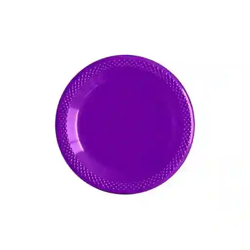 Plato Sempertex Desechable Violeta Deluxe Plastico Grande 9" 23 Cm X 10