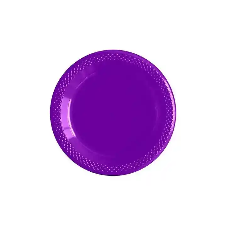 Plato Sempertex Desechable Violeta Deluxe Plastico Grande 9" 23 Cm X 10