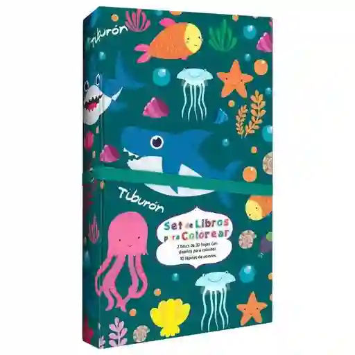 Libro Set Para Colorear Tiburones Con Colores Para Niños