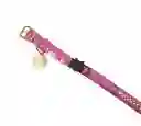 Collar Antiahogo Para Gato En Cuero Fucsia Tornasol