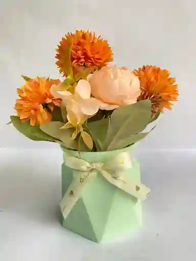 Regalo Maceta De Flores Terracota - Arreglo Floral Artificial