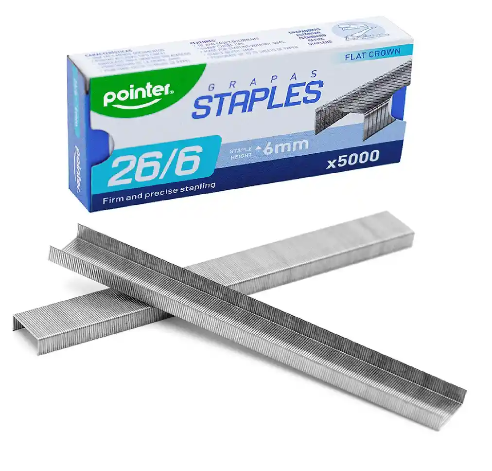 Grapas Para Cosedora 26/6, 5000 Und - Pointer