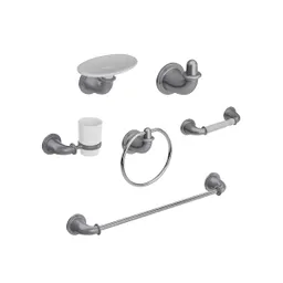 Kit Por 6 Accesorios Valencia Gris Perlado