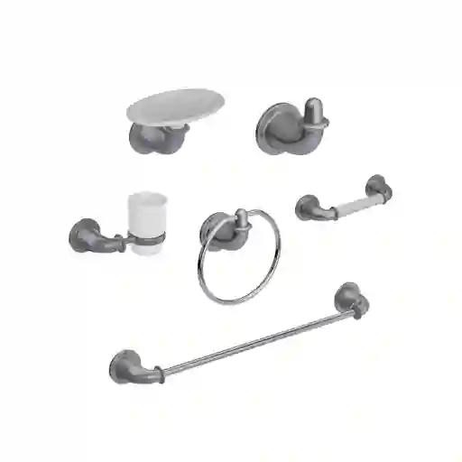 Kit Por 6 Accesorios Valencia Gris Perlado
