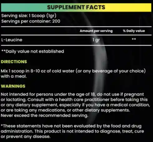 Leucina Aminoacidos Hard Supps 200 Servicios