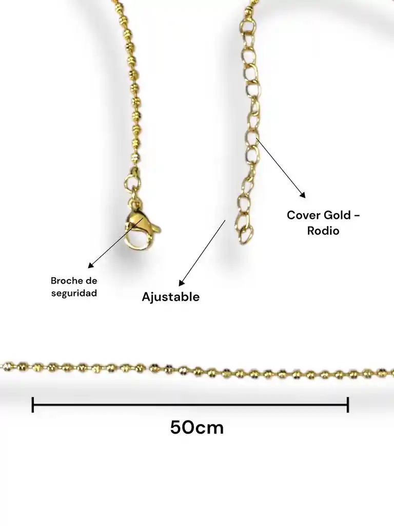 Cadena En Cover Gold - Rodio, Gargantilla En Cover Gold, Cadena De Rodio, Collar Joyería Joyas