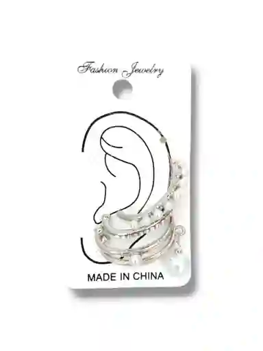 Earcuff Ajustable Plateado