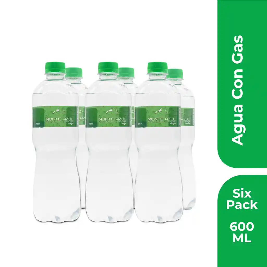 Six Pack Agua Gas 600 Ml