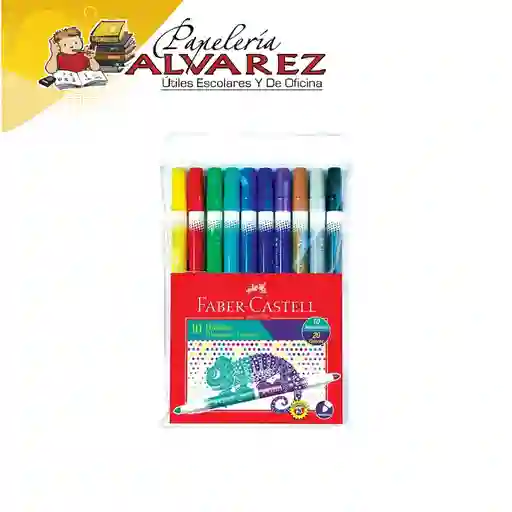 Plumon Faber Castell X10 Doble Punta