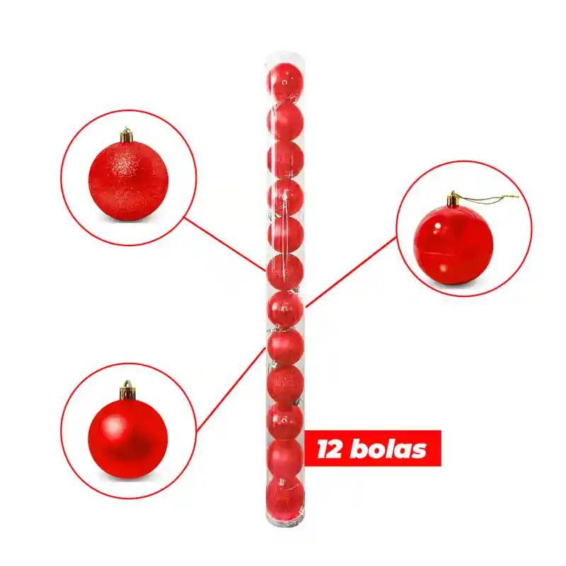 Bolas Navideñas X12 - 6 Cm