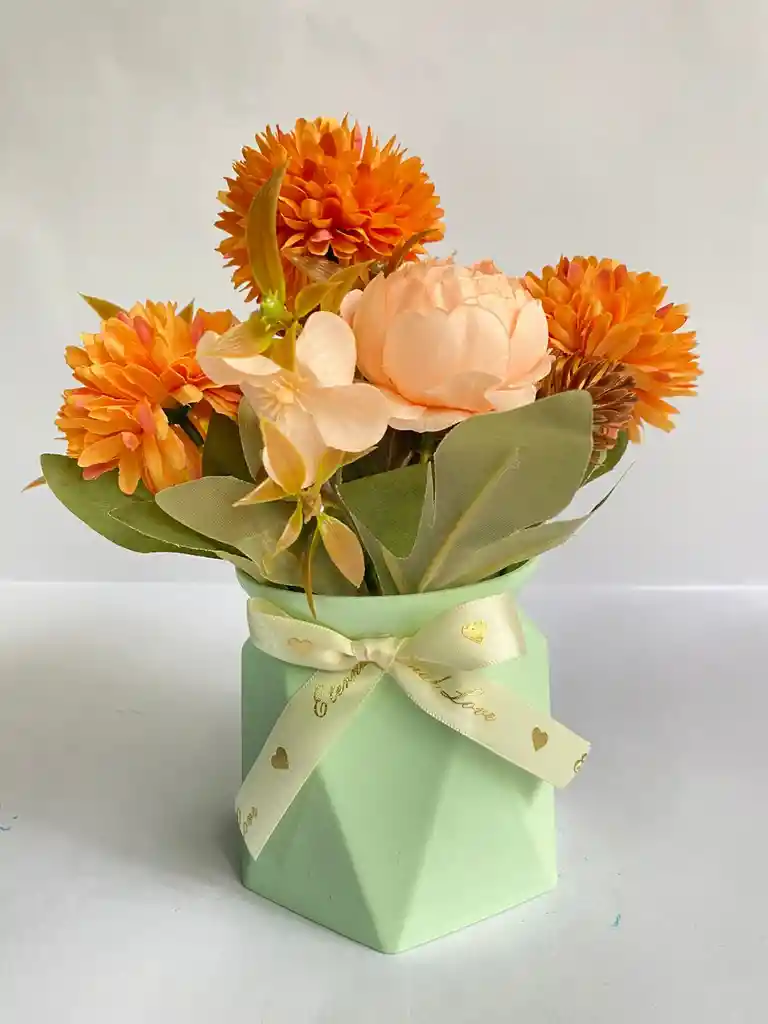 Regalo Maceta De Flores Terracota - Arreglo Floral Artificial