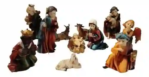 Pesebre Santini Juego Nacimiento 11 Piezas 15cm Navidad Original Ref028-490984