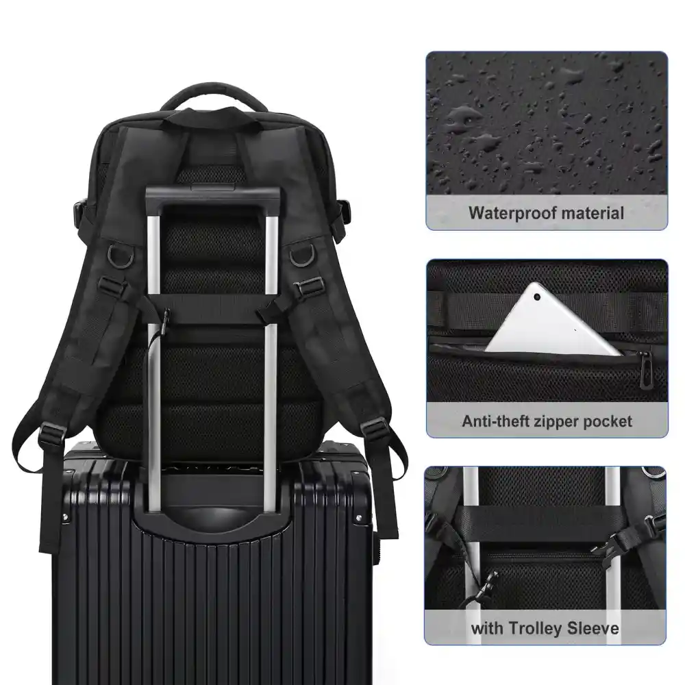 Morral Viaje Maleta De Mano Impermeable Expandible Dama Usb