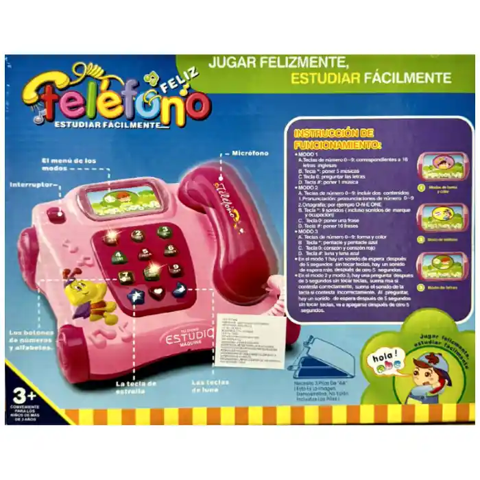 Teléfono Didáctico Juguete De Desarrollo Para Bebés 3 Años