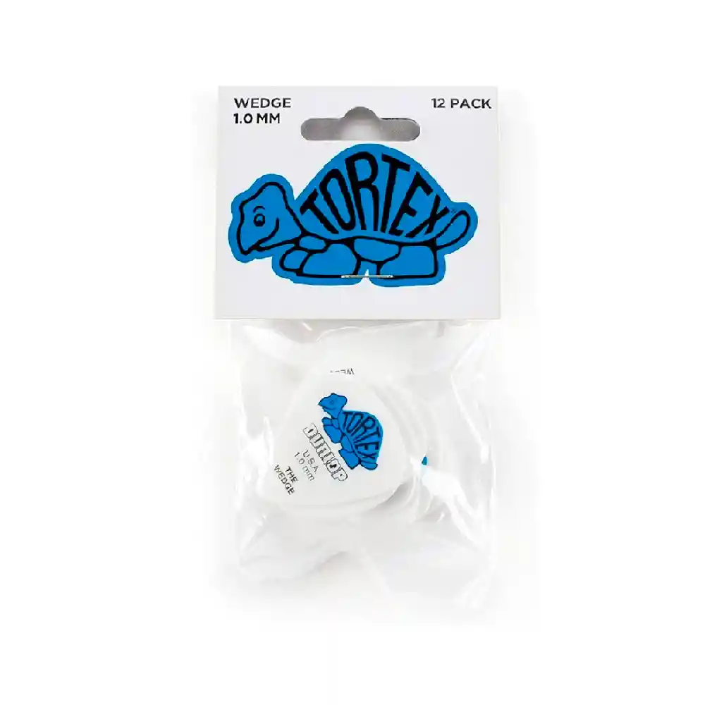 Pluma Tortex Wedge Dunlop 1.0 Mm. Blue 6 Unidades