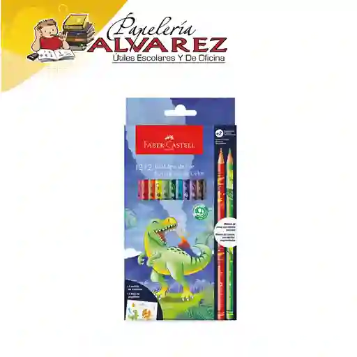 Color Faber Castell Dinosaurio X12+2 Con Efecto Mezclado
