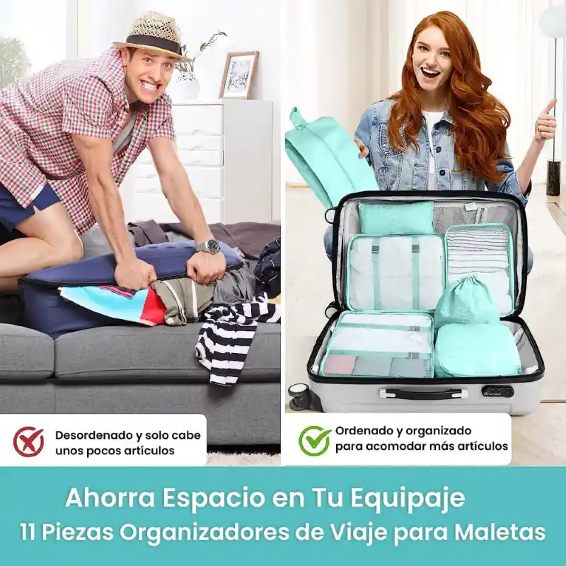 Organizador De Ropa Equipaje 11pcs Set Para Maleta De Viaje