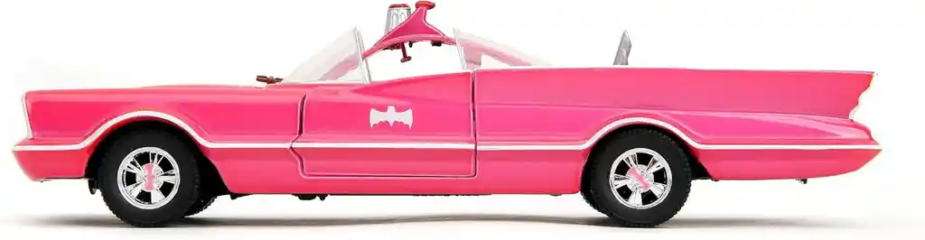 Carro Coleccionable Pink Slips Classic Tv Series Batmobile Rosado Modelo Descapotable Coche Juguete Fiesta Regalos, Colección