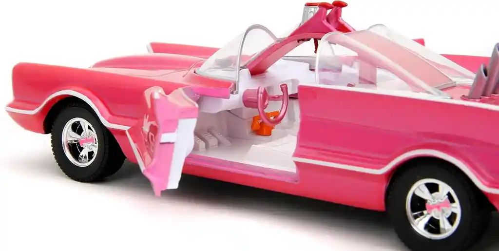 Carro Coleccionable Pink Slips Classic Tv Series Batmobile Rosado Modelo Descapotable Coche Juguete Fiesta Regalos, Colección