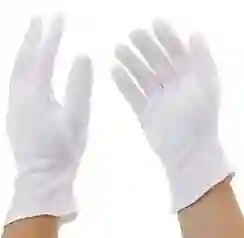 Par De Guantes Blancos De Tela 100% Polialgodon Talla 5