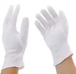 Par De Guantes Blancos De Tela 100% Polialgodon Talla 12